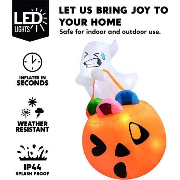 5 FT Tall Halloween Inflatables Outdoor Decorations, Inflatable Cute - Picture 6 of 7